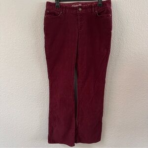 Eddie Bauer Cranberry Red Slightly Curvy Bootcut Corduroy Pants – Size 10